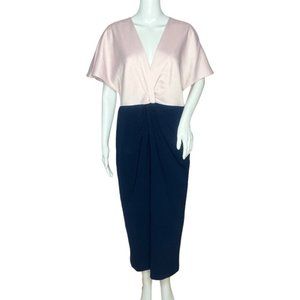 Ted Baker London Women’s Ellame Sheath Dress Size 12 (5) Pink Navy Short Sleeve